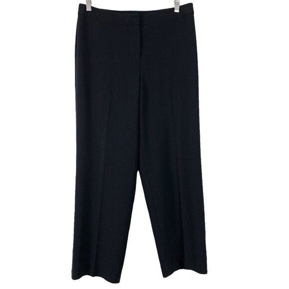 St John Caviar 6 Pants Diana Black Slacks Straight Leg 27.5" Inseam Womens - Picture 1 of 4